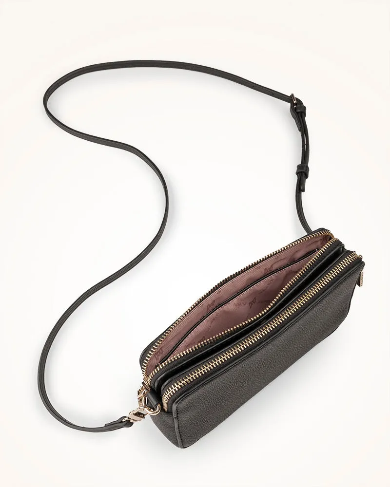 Zoe Slim Double Zip Camera Bag With Detachable Wrist Strap