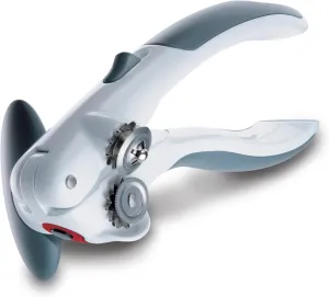 Zyliss Lock N' Lift Can Opener with Lid Lifter Magnet - Manual Can Opener with Locking Mechanism - Magnetic Can Opener - Easy-to-Turn Can Opener - White/Gray