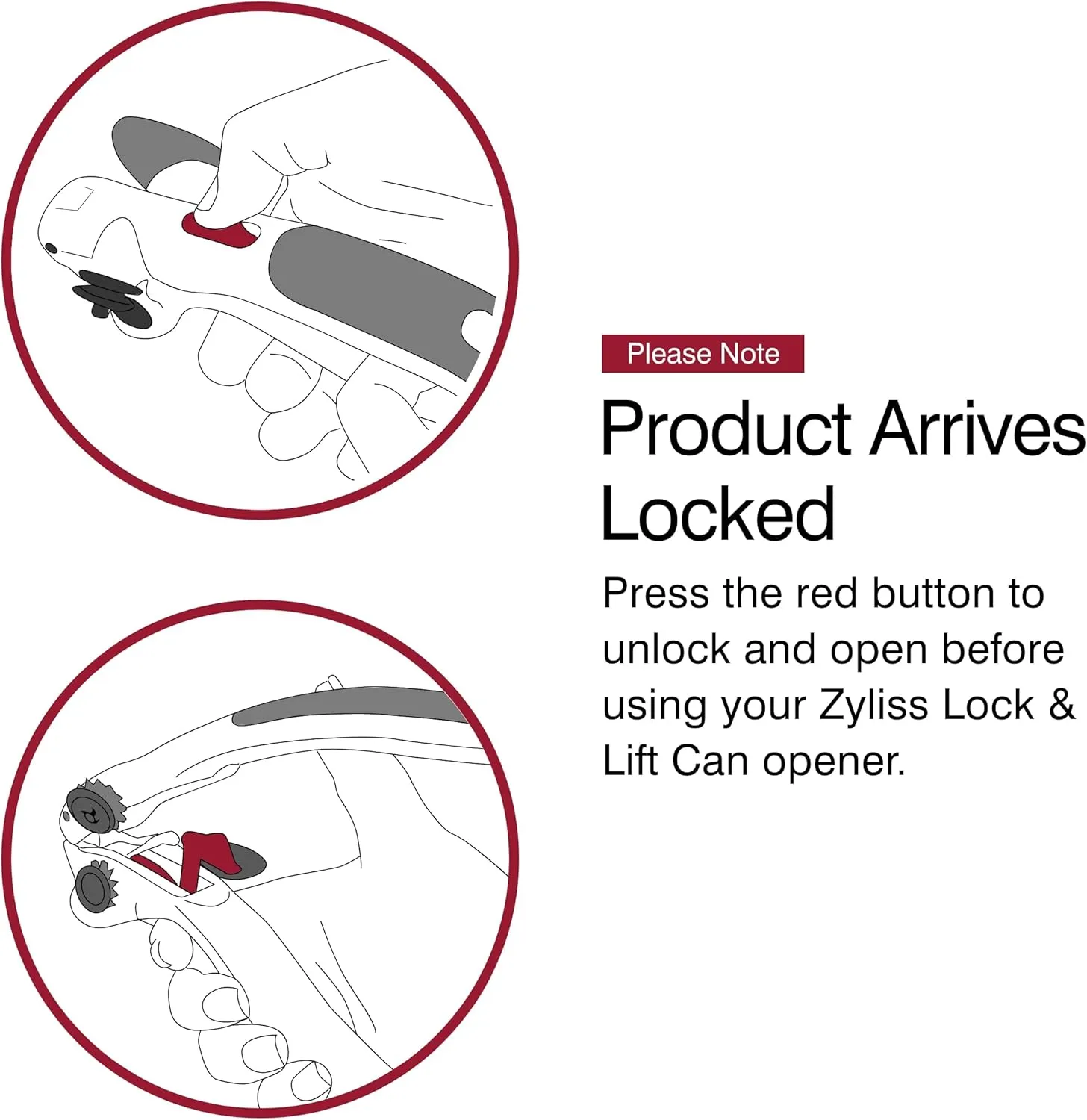 Zyliss Lock N' Lift Can Opener with Lid Lifter Magnet - Manual Can Opener with Locking Mechanism - Magnetic Can Opener - Easy-to-Turn Can Opener - White/Gray